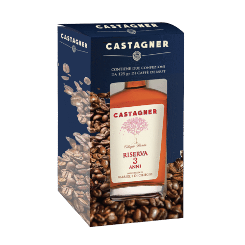 Grappa da Brunello 12 Mesi Barrique con Caffé Premium Moka Dersut Castagner 50cl